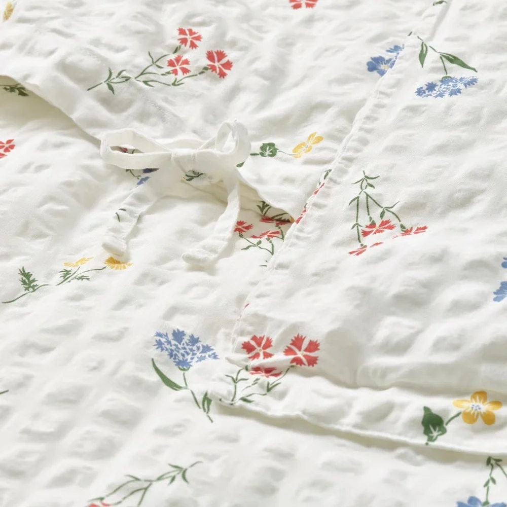 White Floral Duvet Cover & Pillowcases - King Size